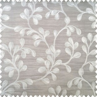 Grey and beige color beautiful natural hanging leaf designs texture horizontal lines polyester main curtain